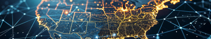 Data sovereignty visualization showing data regulations and network connectivity across different regions